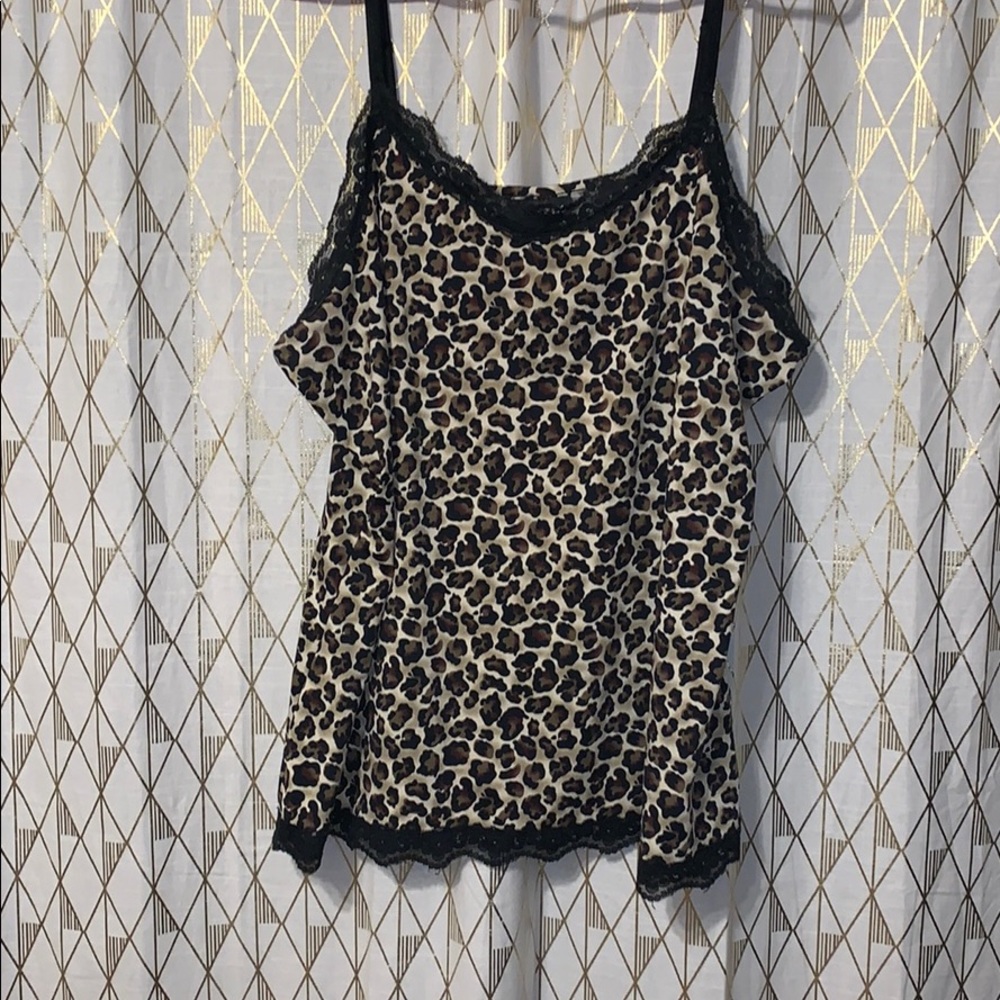 Leopard lace cami